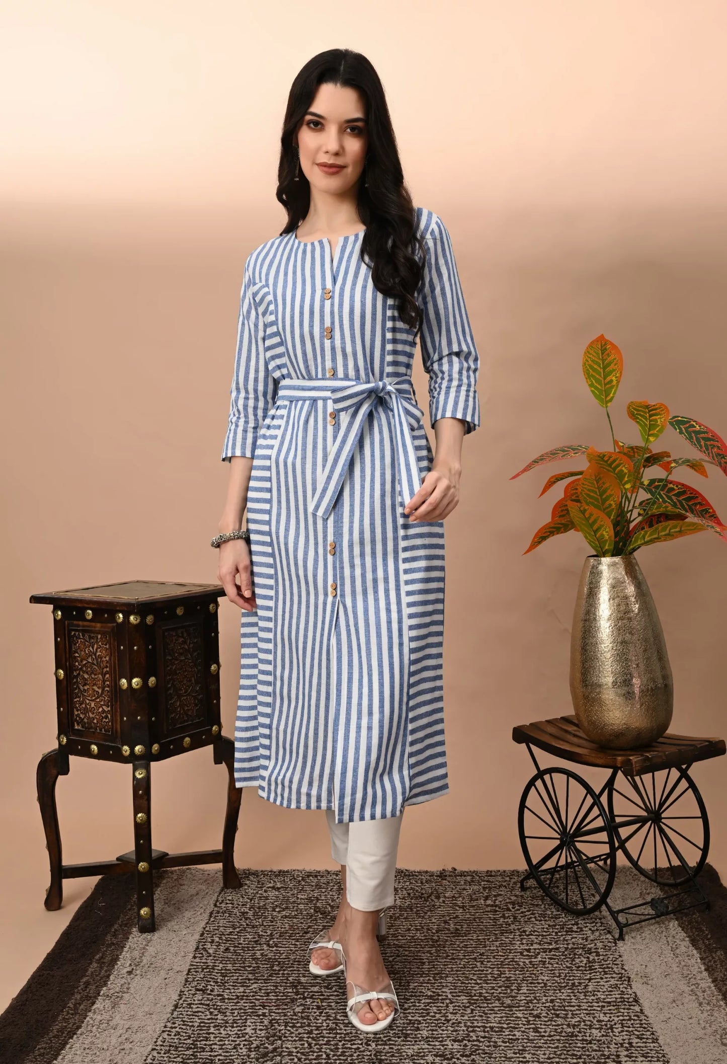 Women's & Girls South Cotton Straight Kurta with Belt – Vilai Jaipur