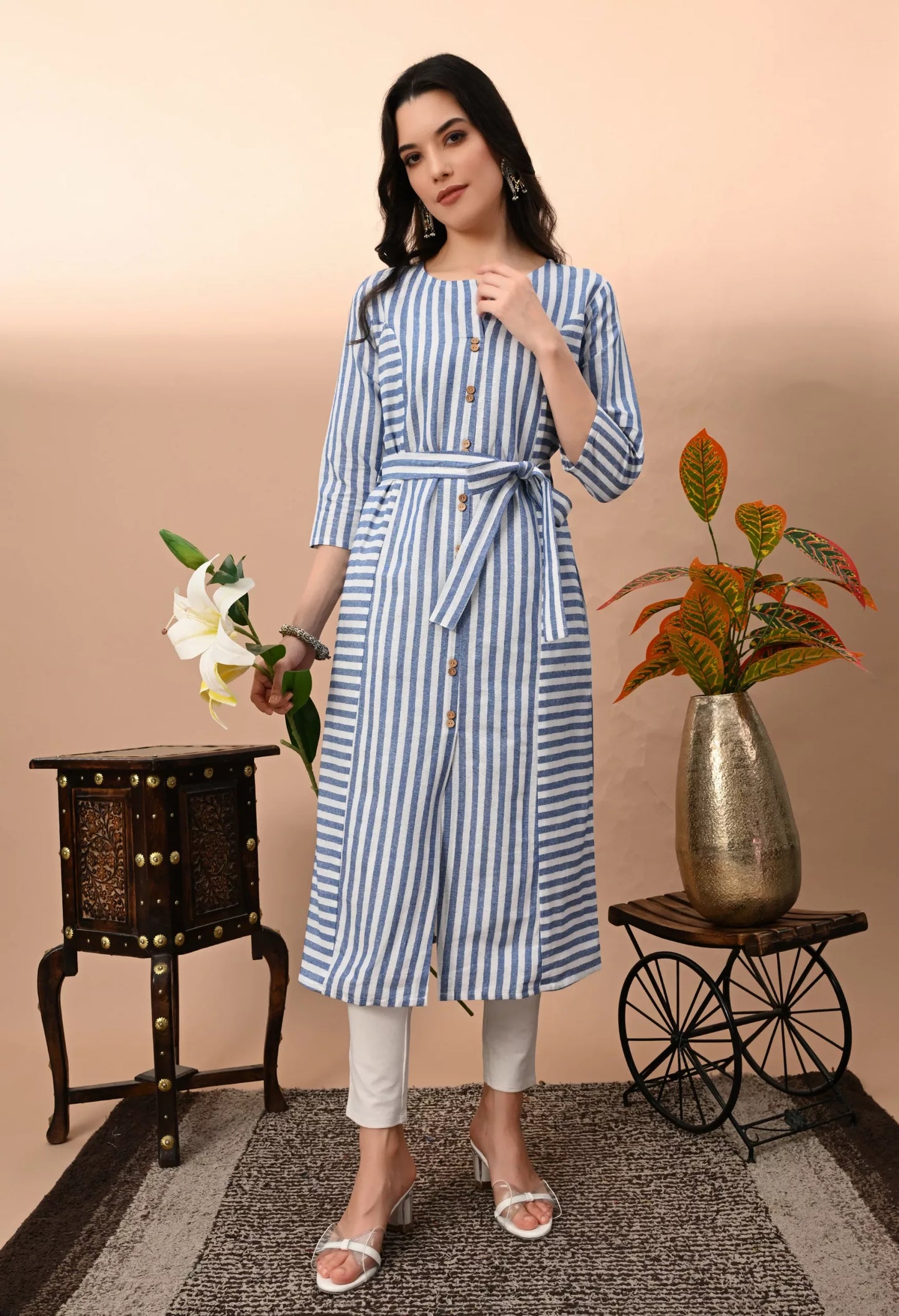 Women's & Girls South Cotton Straight Kurta with Belt – Vilai Jaipur