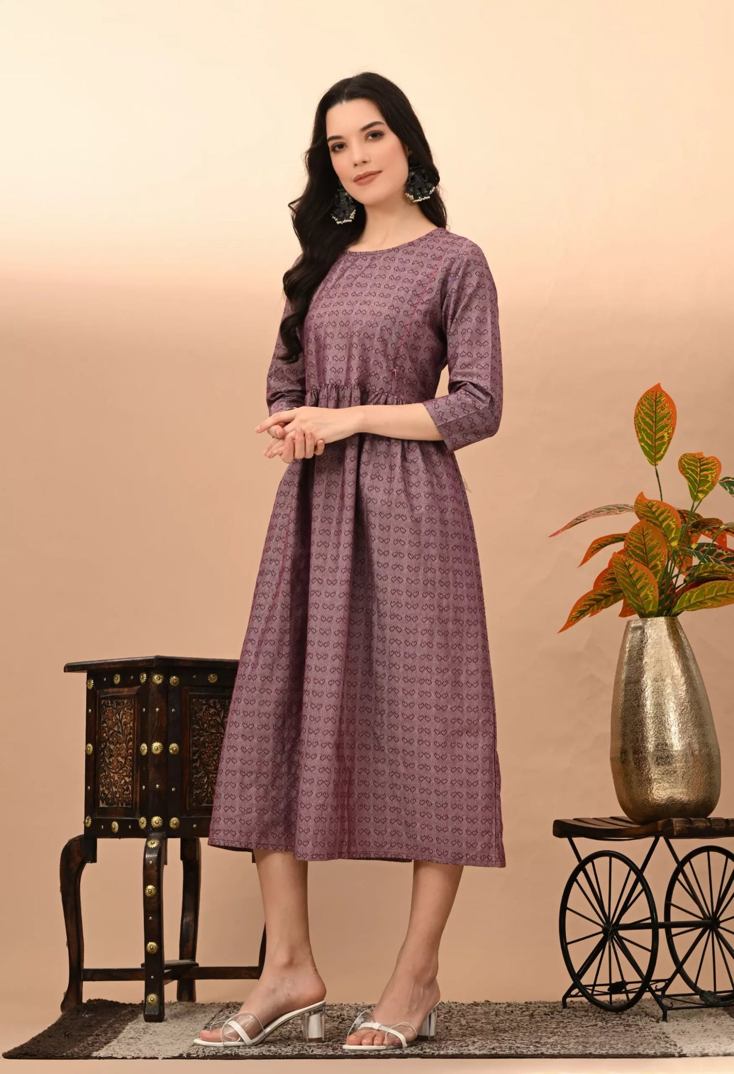 Women's South Cotton Yarn Dyed Maternity Dress – Vilai Jaipur
