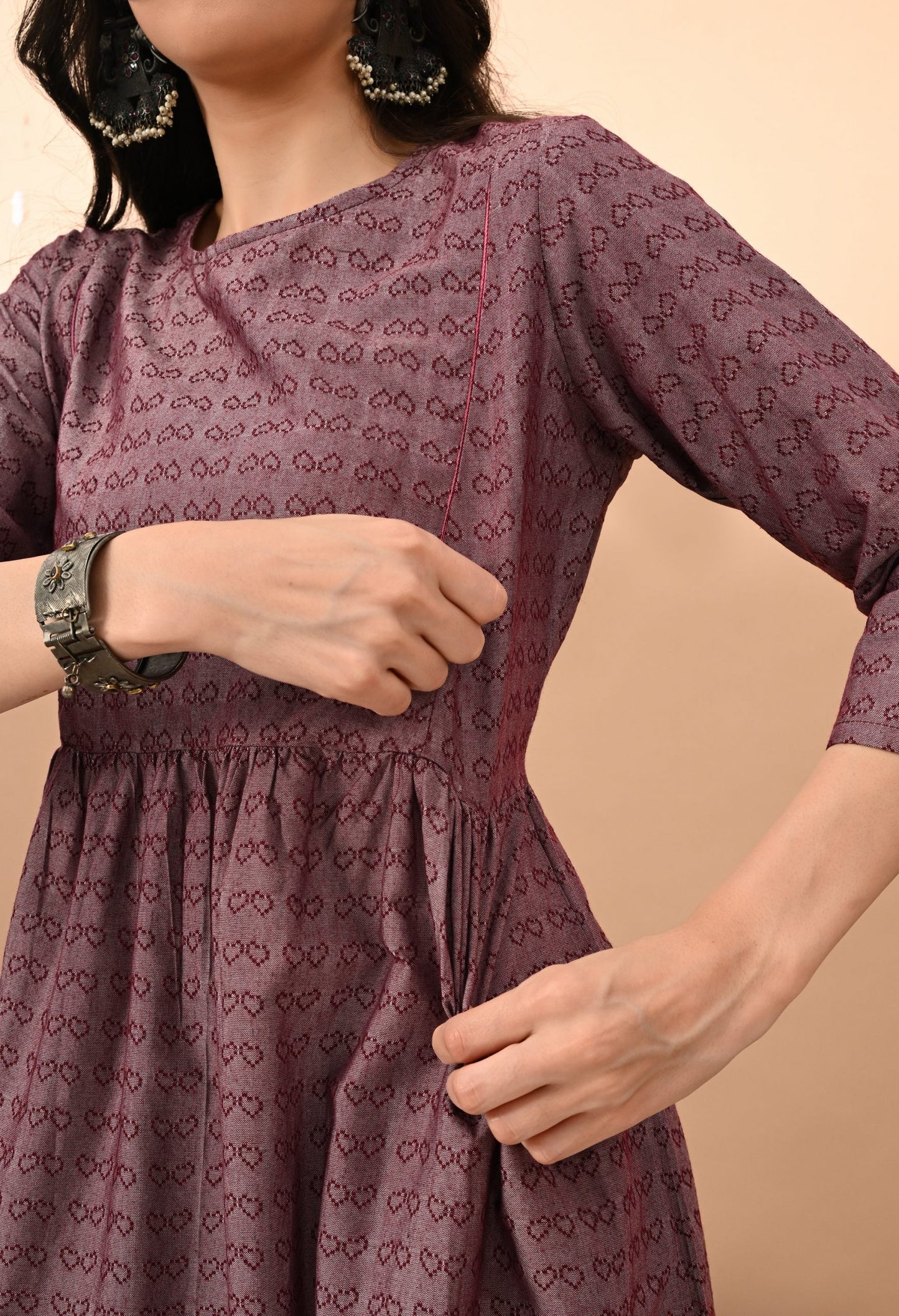 Women's South Cotton Yarn Dyed Maternity Dress – Vilai Jaipur