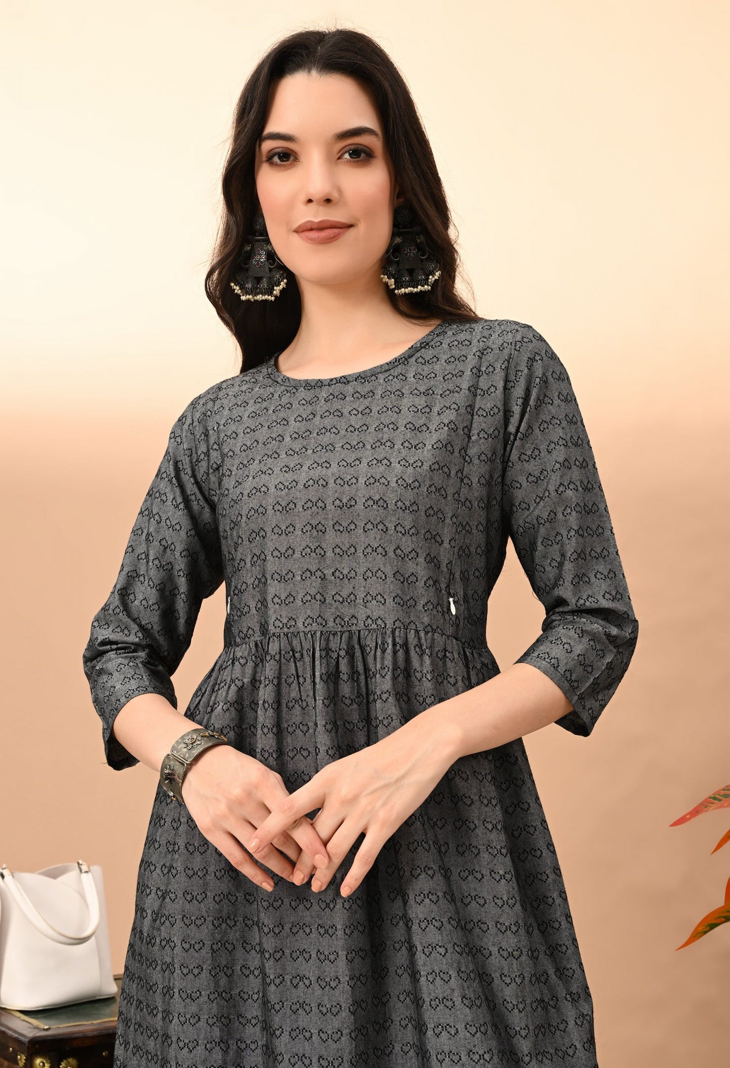 Women's South Cotton Yarn Dyed Maternity Dress – Vilai Jaipur
