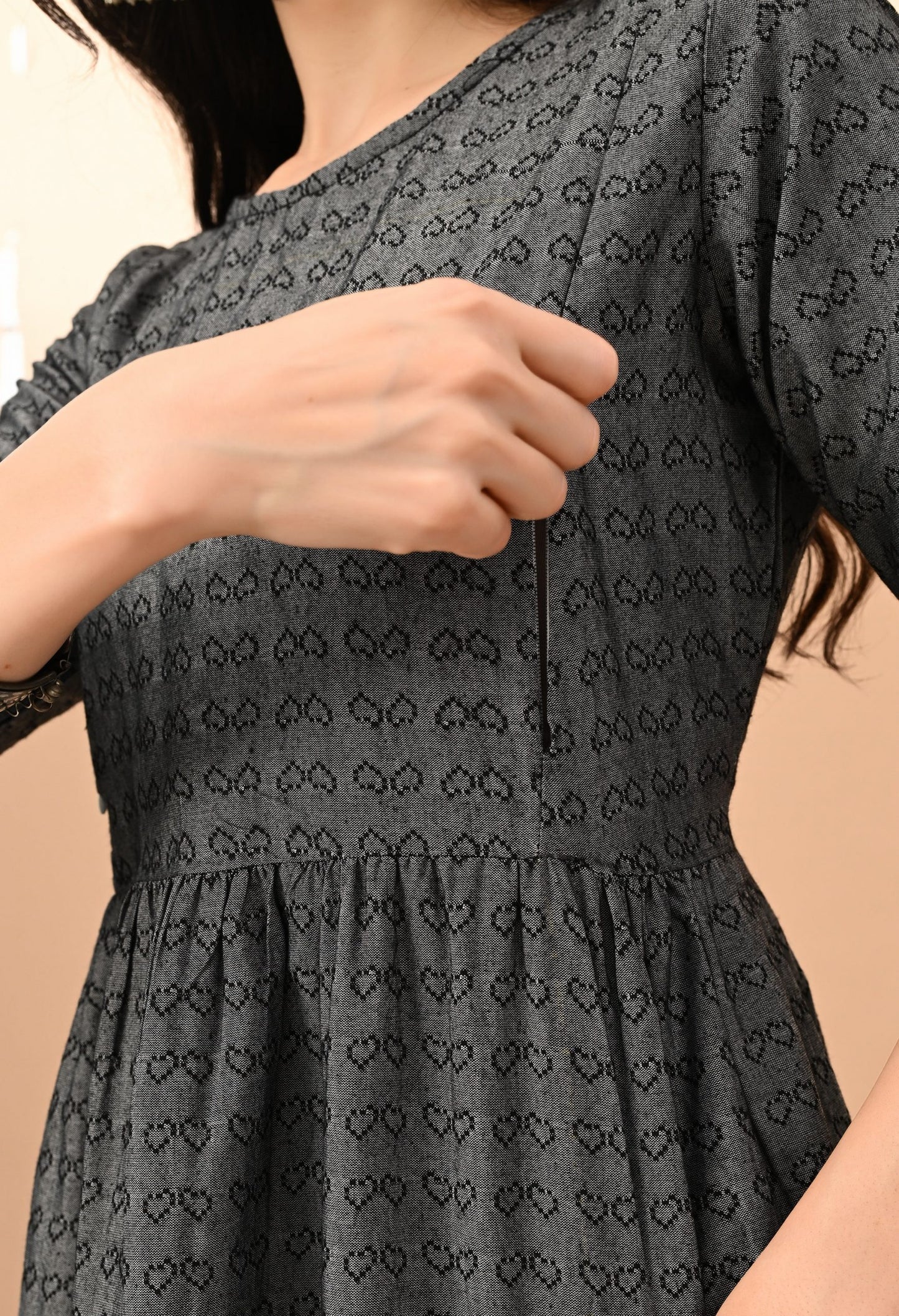 Women's South Cotton Yarn Dyed Maternity Dress – Vilai Jaipur