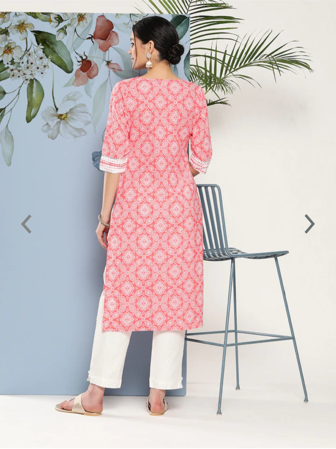 Women's bandez printed straight formal kurta