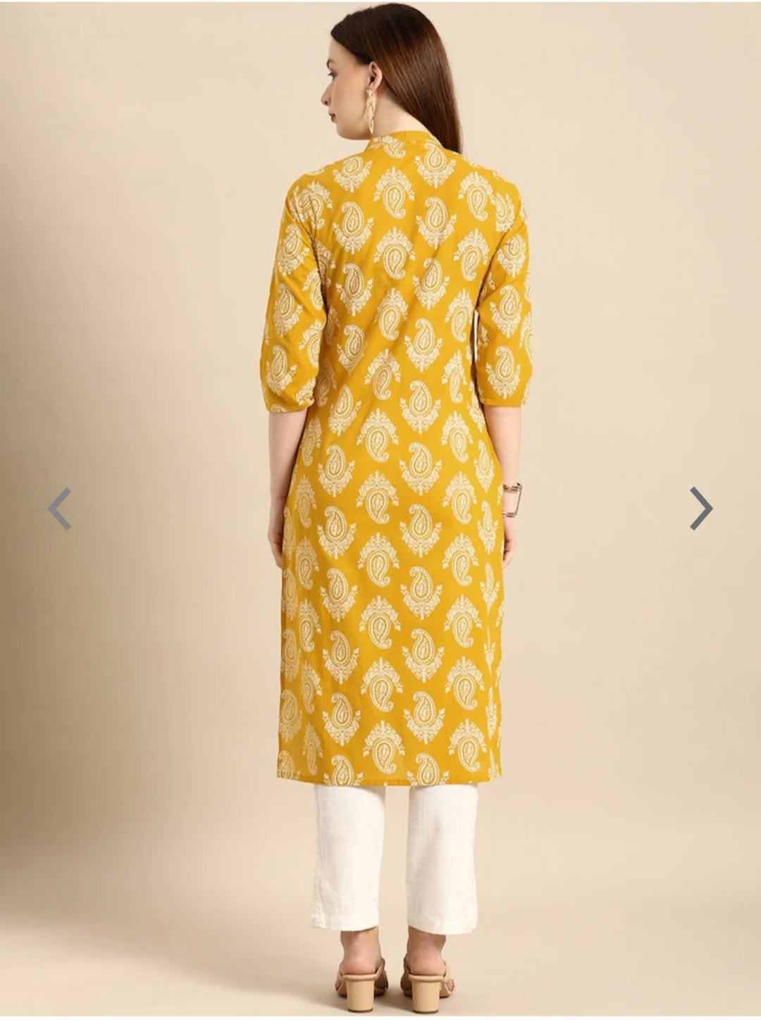Women's paisely printed straight formal kurta