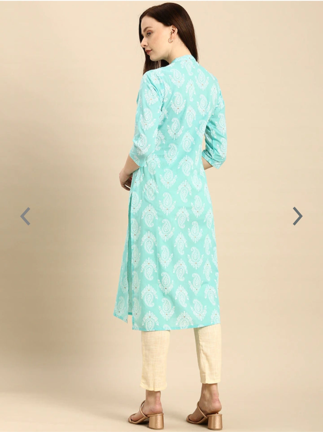 Women's paisely printed straight formal kurta