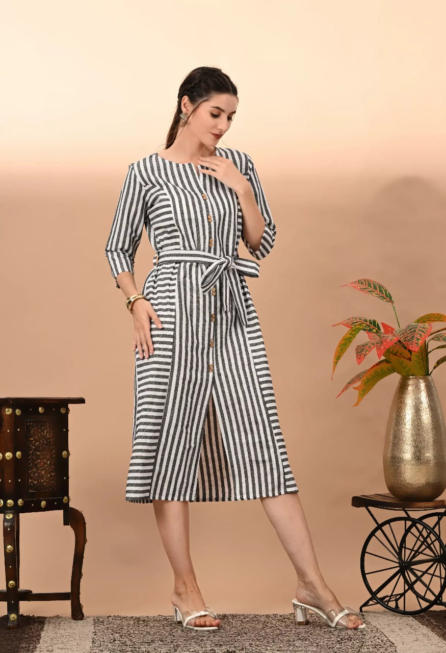 Vilai Jaipur Women's & Girls South Cotton Straight Kurta with Belt