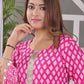 Women's printed pom pom western top