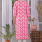 VIlai Jaipur Women's printed straight kurta  with button work
