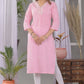 VIlai Jaipur Women's printed straight kurta  with embroidery work