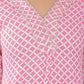 VIlai Jaipur Women's printed straight kurta  with embroidery work