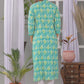 Women's printed straight kurta  with coconut work