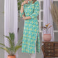 Women's printed straight kurta  with coconut work