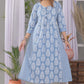 Damask Print A Line Kurta