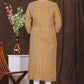 Women's embroidered striped printed straight kurta