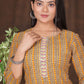 Women's embroidered striped printed straight kurta