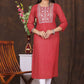 Women's embroidered striped printed straight kurta
