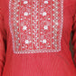 Women's embroidered striped printed straight kurta