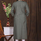 Women's embroidered striped printed straight kurta