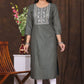 Women's embroidered striped printed straight kurta
