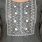 Women's embroidered striped printed straight kurta
