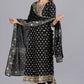 Women's rayon printed anarkali kurta set