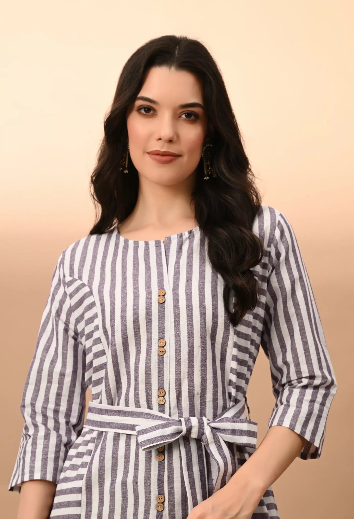 Women's & Girls South Cotton Straight Kurta with Belt