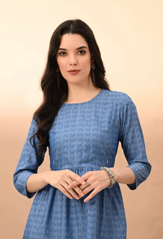 Women's South Cotton Yarn Dyed Maternity Dress – Vilai Jaipur