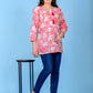 Women's & Girls Short Kurta - Peach