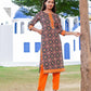 Women's rayon Printed New Straight Kurta pant & Dupatta