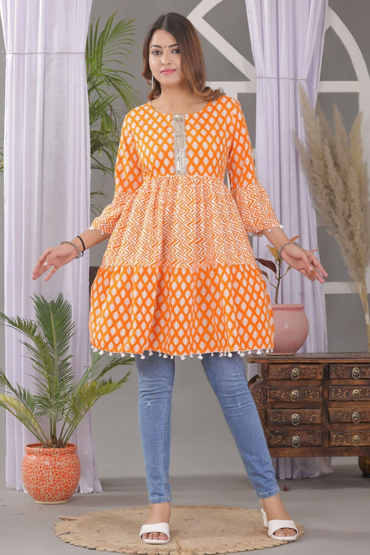Vilai Jaipur Women's & girls printed short kurt