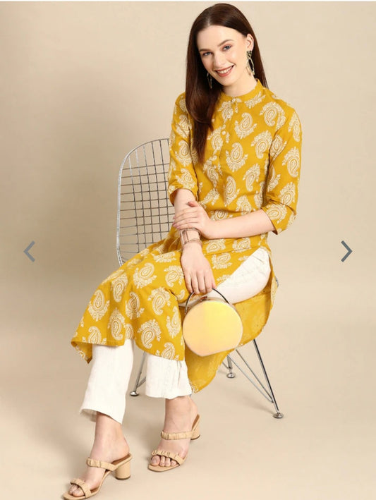 Vilai Jaipur Women's paisely printed straight formal kurta