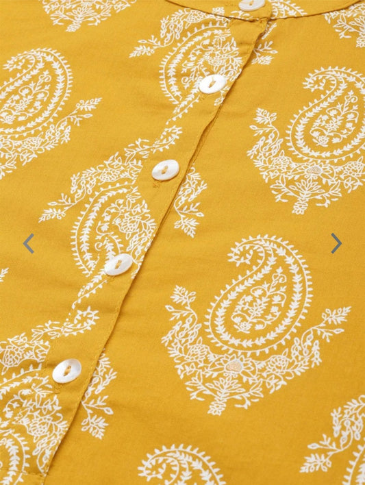 Vilai Jaipur Women's paisely printed straight formal kurta
