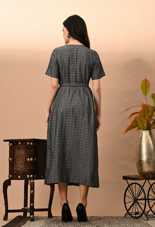 yarn doby stylish angrakha belt work kurta