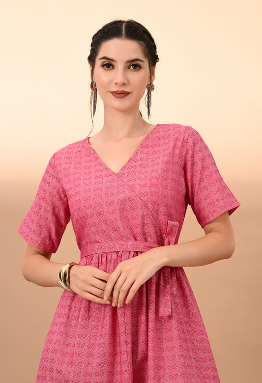yarn doby stylish angrakha belt work kurta