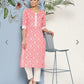 Women's bandez  printed straight formal kurta