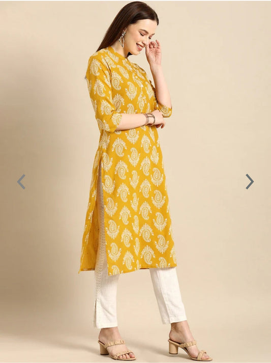 Women's paisely  printed straight formal kurta