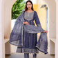 Women's printed  embroiderd  anarkali kurta with paint & duptta sets