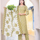 Women's printed  adda work straight kurta with paint and duptta