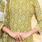 Women's printed  adda work straight kurta with paint and duptta