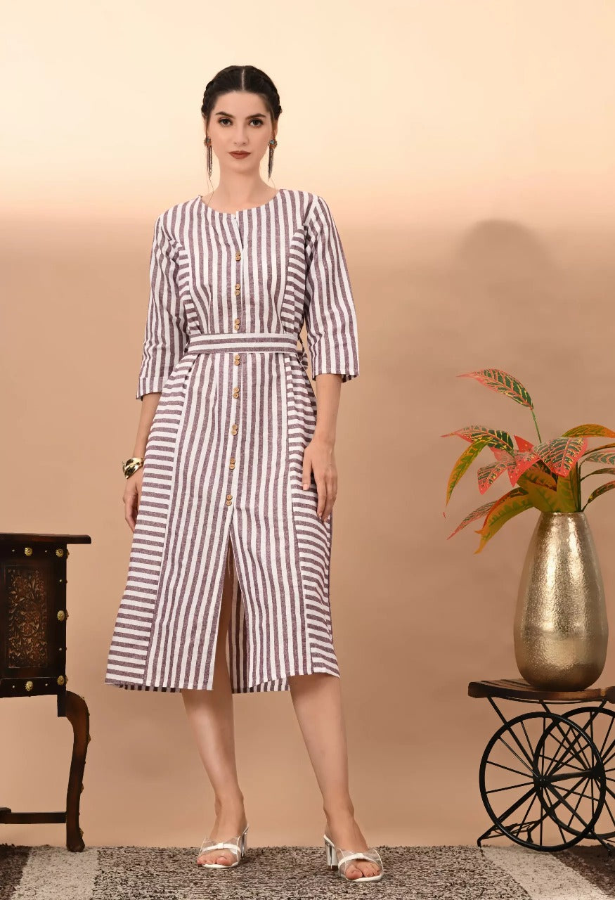 Vilai Jaipur Women's & Girls South Cotton Straight Kurta with Belt