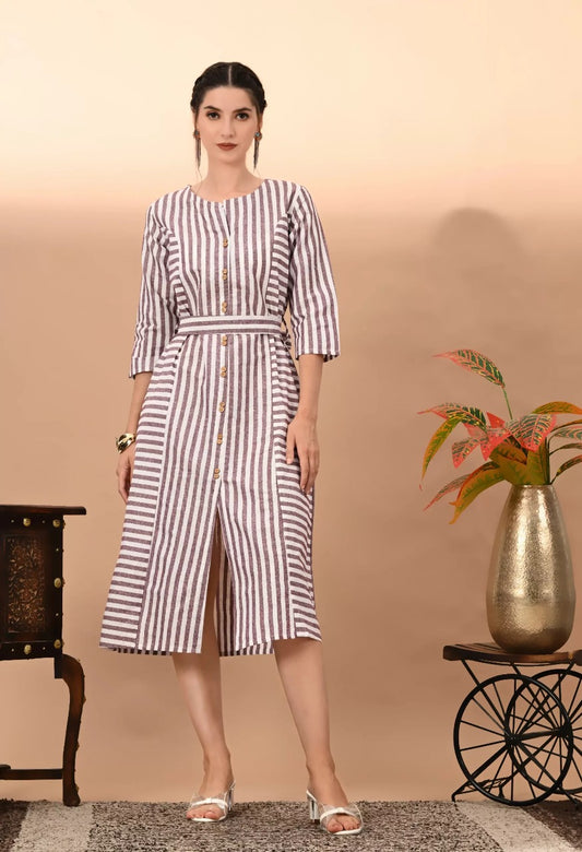 Vilai Jaipur Women's & Girls South Cotton Straight Kurta with Belt