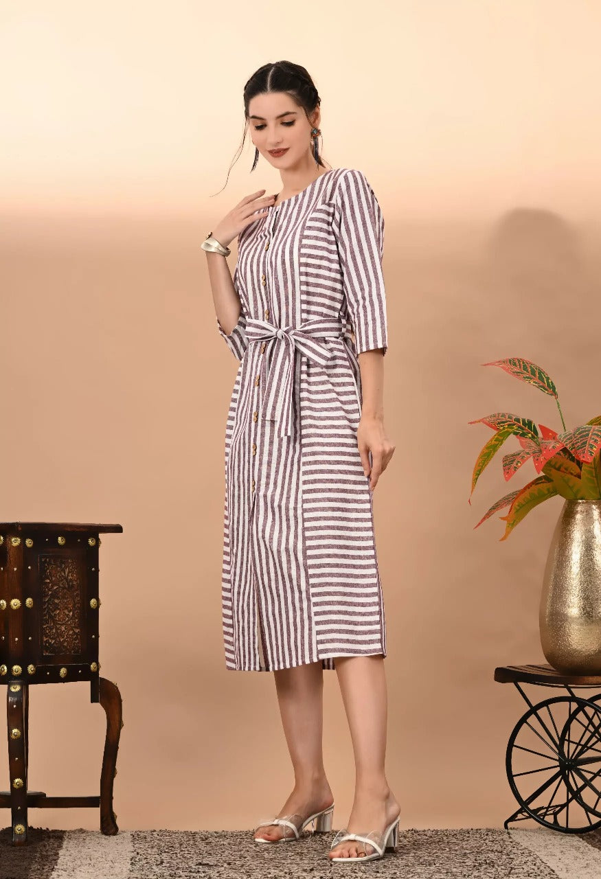 Vilai Jaipur Women's & Girls South Cotton Straight Kurta with Belt