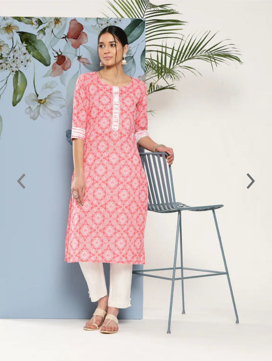Vilai Jaipur Women's bandez printed straight formal kurta