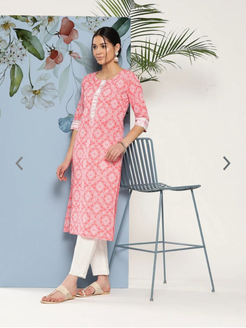 Vilai Jaipur Women's bandez printed straight formal kurta