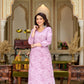 Vilai Jaipur Light Pink Floral Threadwork Kurta – Elegant Everyday Charm