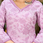 Vilai Jaipur Light Pink Floral Threadwork Kurta – Elegant Everyday Charm