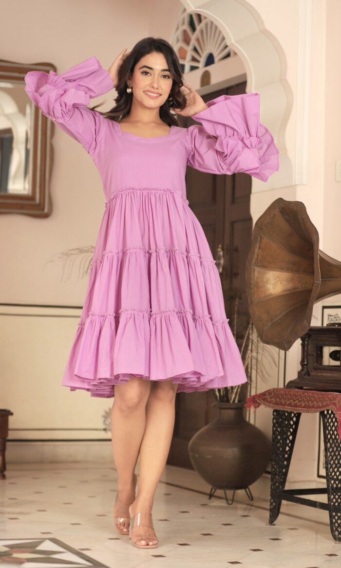 Foxtail orchid tiered dress