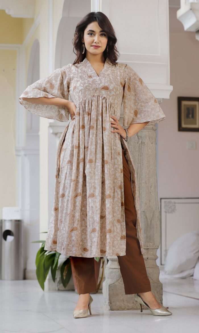 Khaki and Brown Suit Set