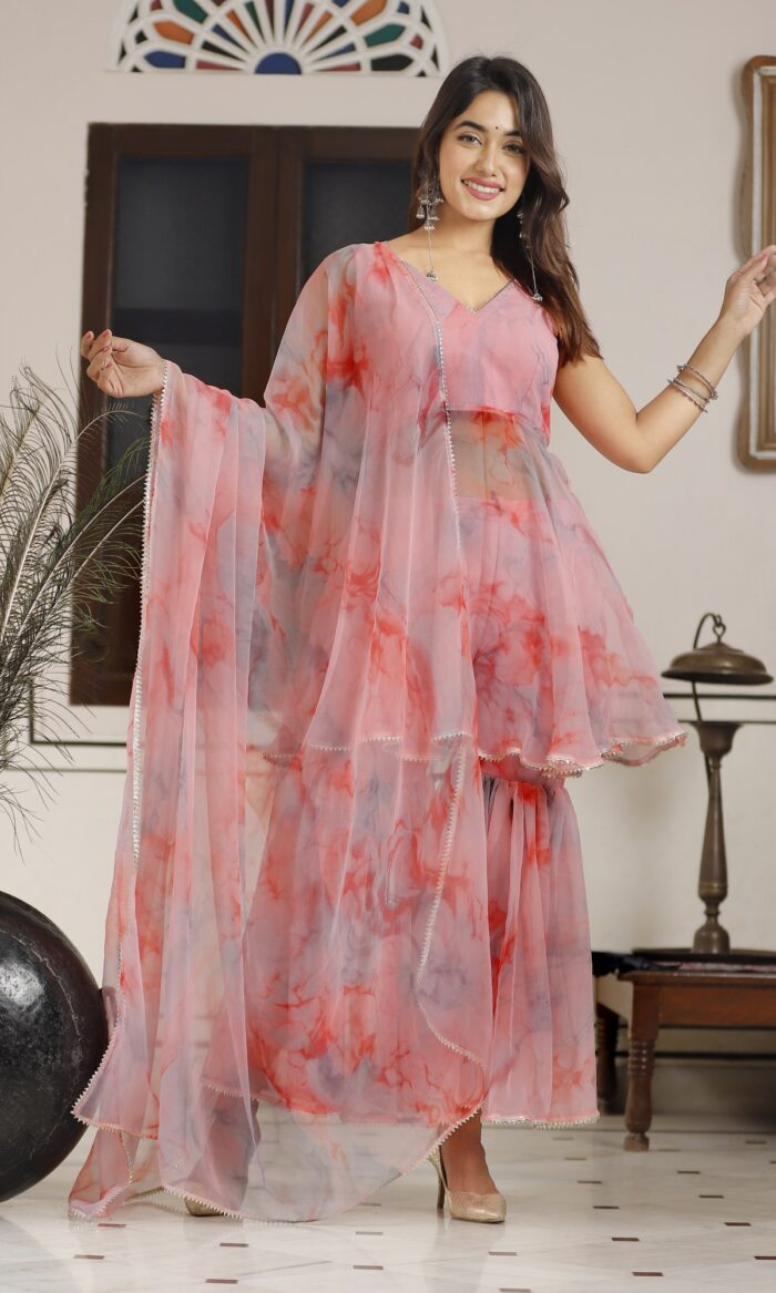 Misty Pink Sharara Set
