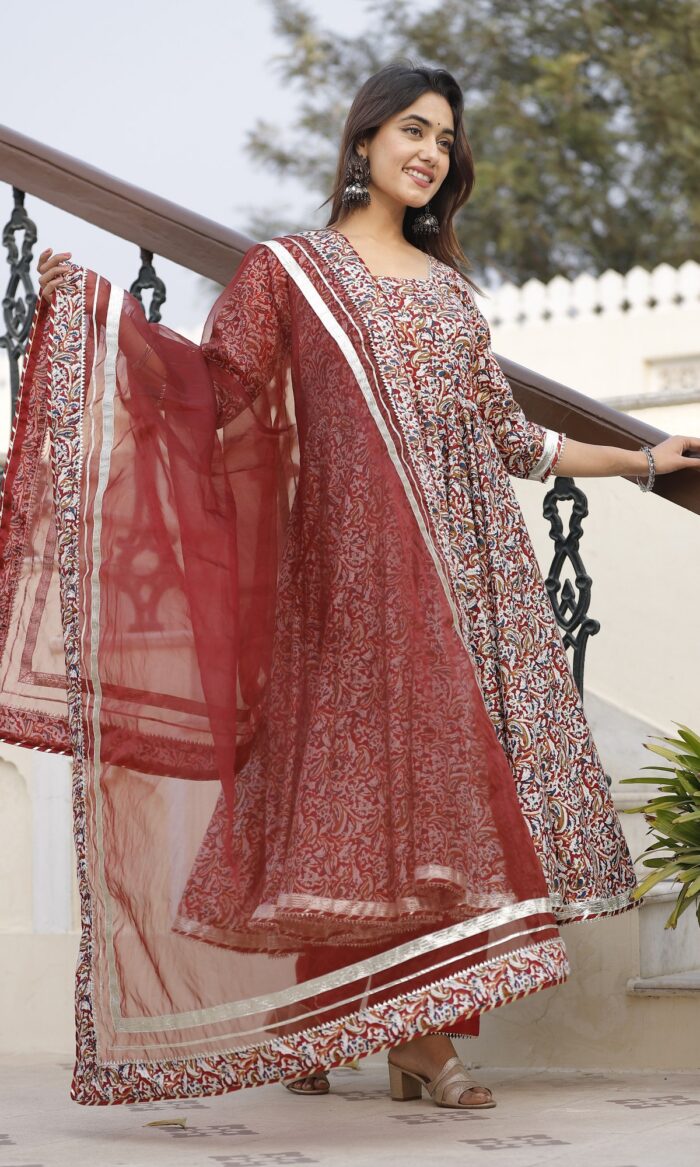 Multi Colour Anarkali Set